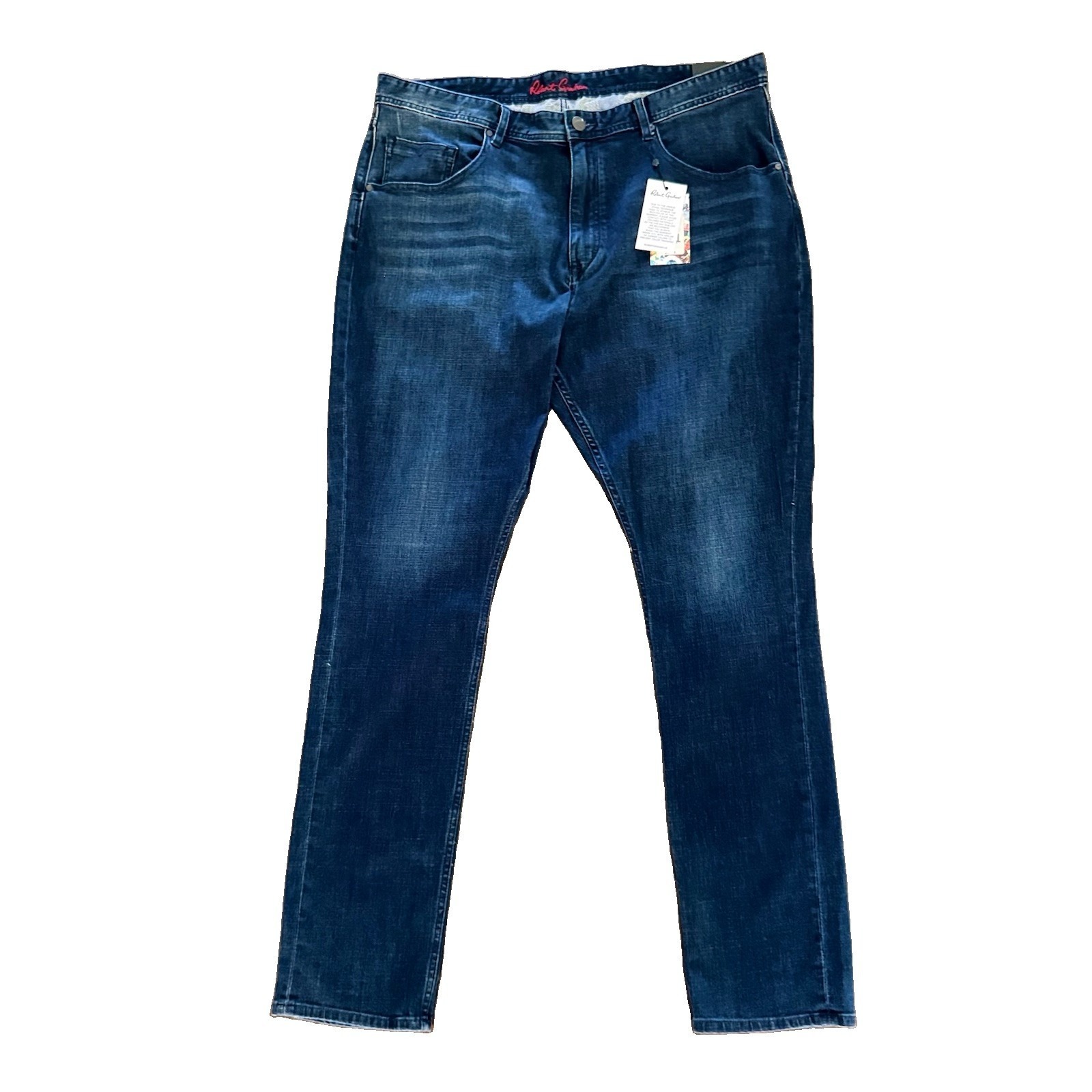 Robert Graham Jeans Mens 42x34 Dark Blue Wash Felix Theperfect Fit Denim Nwt$198
